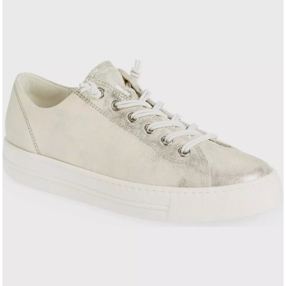 $420 Paul Green Hadley Platform Sneaker LEATHER MINERAL  RT 6.5 LT 6 (TE22)